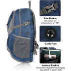 Waterfly Lightweight Packable Hiking Backpack, 30L Day Pack Blue | Water Resistant Foldable Travel Daypack With Multiple Pockets, Wet Pocket, Ultralight Day Pack For Woman Man, Everyday Carry