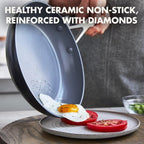 GreenPan Valencia Pro Hard Anodized Healthy Ceramic Nonstick 8" Frying Pan Skillet, PFAS-Free Cookware, Stainless Steel Handle, Induction Suitable, Dishwasher Safe, Oven Safe, Gray