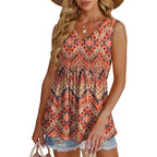 OFEEFAN Womens Tank Tops 2025 Flowy Peplum Tops for Women Dressy Sleeveless V Neck Babydoll Tank Tops
