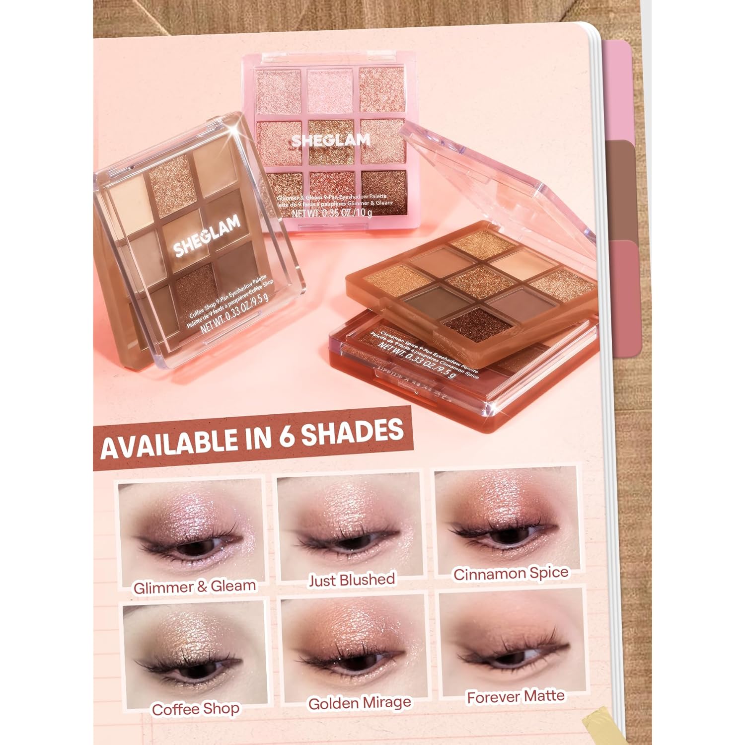 SHEGLAM Eyeshadow Palette 9-Color Ultra-pigmented Shimmer & Matte Shades, Vegan & Cruelty-free-Coffee Shop
