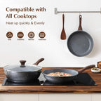 SENSARTE Nonstick Frying Pan Skillet, Swiss Granite Coating Omelette Pan, Healthy Stone Cookware Chef's Pan, PFOA Free (9.5 Inch)