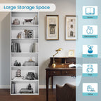 71" Tall 6-Tier Bookshelf, Large Open Display Bookcase With Ample Storage, Floor Standing Book Shelf For Living Room, Home Office, Bed Room, White