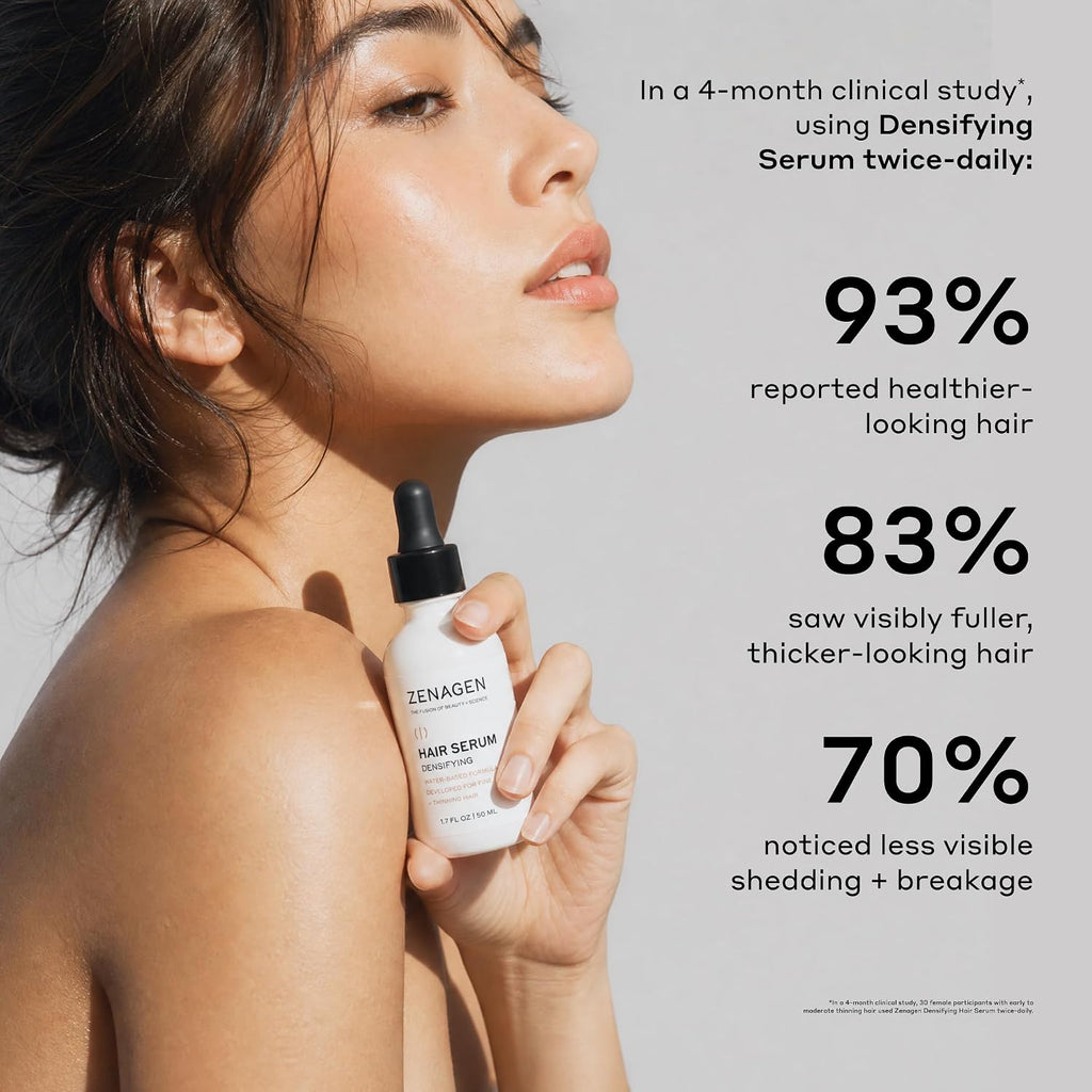 Zenagen Densifying Hair Serum For Fine + Thinning Hair | Boosts Hair Density, Strengthens & Nourishes Hair Follicles, Non-Greasy Water-Based Formula, Plant-Based, Vegan, All Hair Types