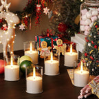 12Pack Flickering Flameless Led Candles With Timer, Battery Powered - Small Pillar & Votive, Clear (2"X3")