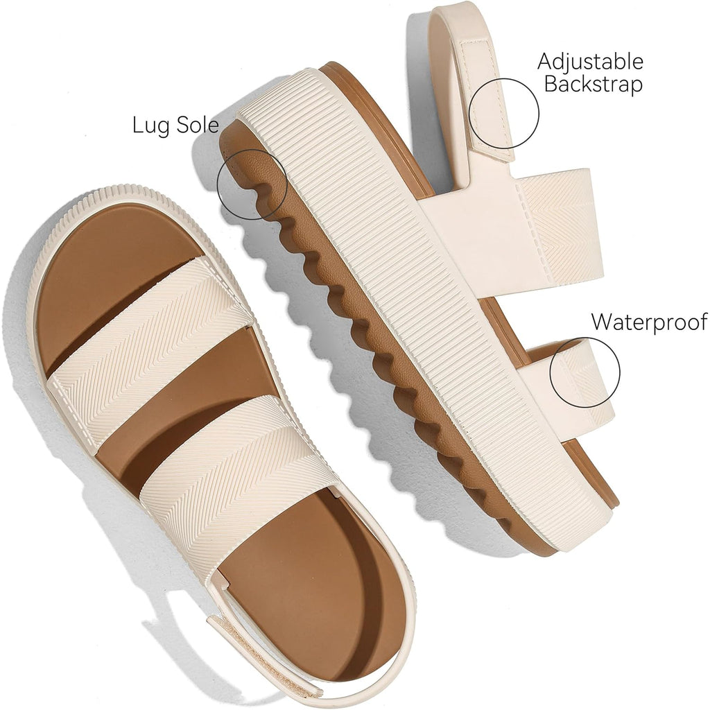 Platform Water Sandals For Women Chunky Wedge Lug Sole Comfortable Waterproof Summer Walking Beach Shoes