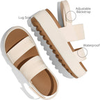 Marc Ford Platform Water Sandals For Women Chunky Wedge Lug Sole Comfortable Waterproof Summer Walking Vacation Essentials Beach Shoes