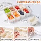 TCHZA Snackle Box Container, Dishwasher Safety - Divided Serving Tray with Lid and Handle, Charcuterie Board for Portable Snack Platters - Clear Organizer for Fruits Snacks,Perfect for Road Travel