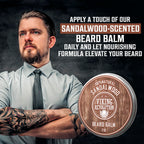 Viking Revolution Sandalwood Beard Balm - Beard Butter with Argan Oil, Beard Softener for Men with Jojoba Oil - Beard Moisturizer for Men with Beeswax - Beard Wax for Men (2oz, 1 Pack)