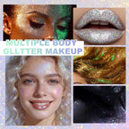 Roll-On Holographic Body Glitter Gel For Women, Sparkle Chunky Glitter Makeup For Christmas New Year Festival Halloween Party Rave, Face Glitter Makeup For Face Body Hair Lips (Pastel)