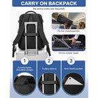 Vacuum Backpack Travel With Pump,Large Travel Backpack With Vacuum System,Mochila Compresion Al Vacio,Flight Approved 18X14X8,Waterproof Carry On Personal Item Laptop Backpacks,Black