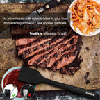 Walfos 600°F Heat Resistant Silicone Basting Brushes Bpa Free Pastry Brush, Spread Oil Butter Sauce For Bbq Grill Baking Kitchen Cooking, Dishwasher Safe (2 Size)