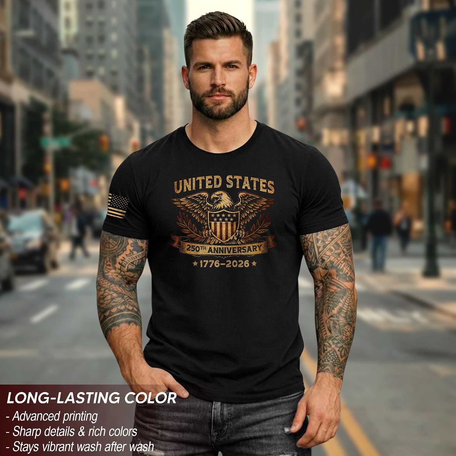 250 Anniversary Usa Shirt, Usa Eagle Graphic Shirt For Men | Show Your Pride With These Stylish Men'S Patriotic Shirts, Crafted For Bold Expression And Comfortable, Everyday Wear.