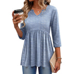 Zeagoo 3/4 Length Sleeve Womens Tops 2026 Blouses for Women Dressy Casual Fashion Clothing V Neck T-Shirts Summer Outfits