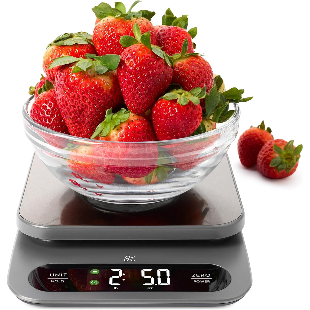 Greater Goods Digital Food Scale For Kitchen & Baking, 10Kg/22Lb High-Capacity Weight Scale With 1G Precision, Stainless Steel Platform, Hi-Def Lcd, Ideal For Bread, Sourdough & Bulk Cooking