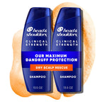 Head & Shoulders Anti-Dandruff Shampoo With 1% Selenium Sulfide, Clinical Strength Dry Scalp Rescue Shampoo Twin Pack, Seborrheic Dermatitis Relief, Dry Scalp 13.5 Fl Oz Each