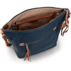 The Sak Ashland Crossbody Bag in Leather, Adjustable Crossbody Strap, Indigo