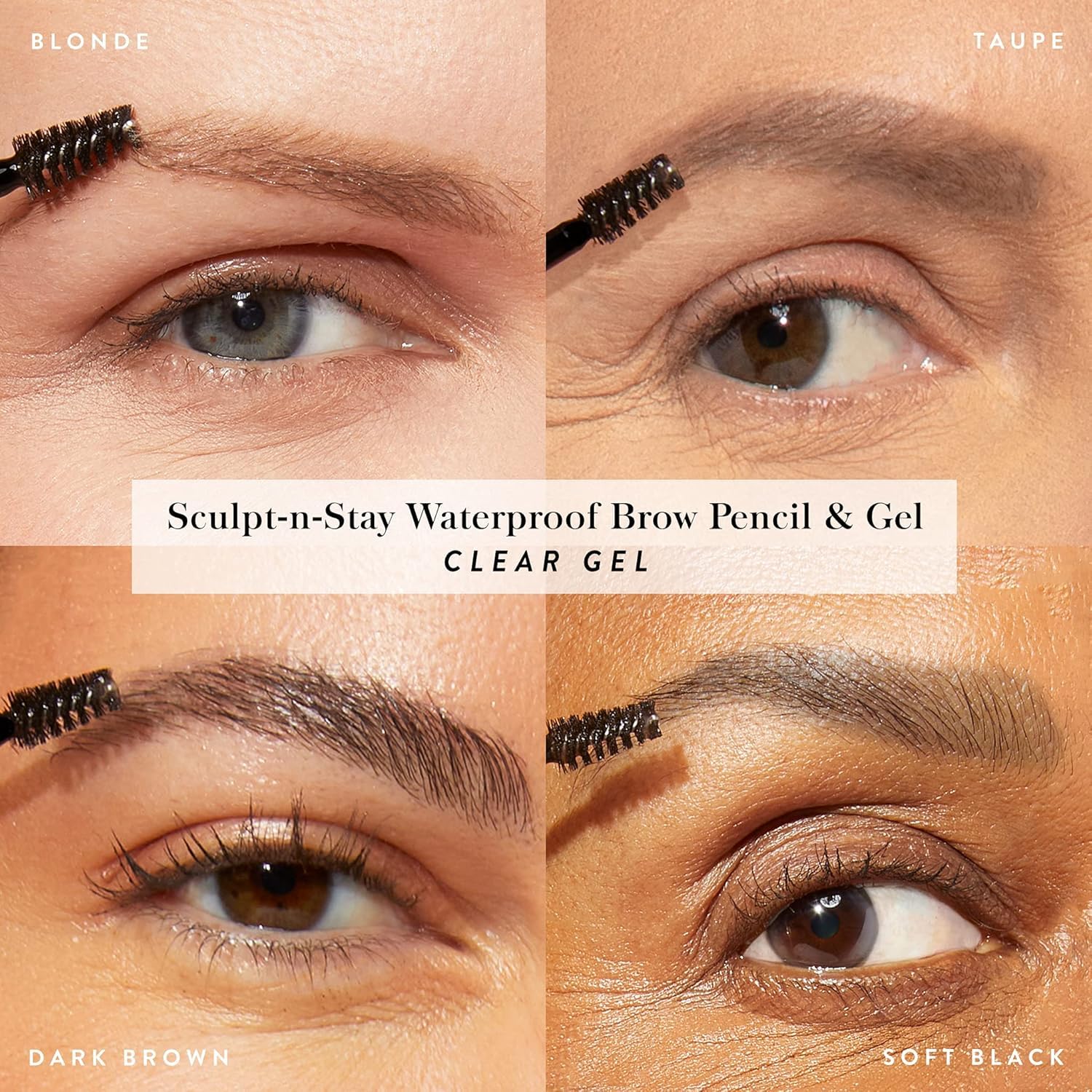 LAURA GELLER NEW YORK Sculpt-n-Stay 2-in-1 Waterproof Eyebrow Pencil & Brow Gel – Taupe – Fills Sparse Brows, Defines & Sets – Smudge-Proof, Long-Lasting, Natural Finish