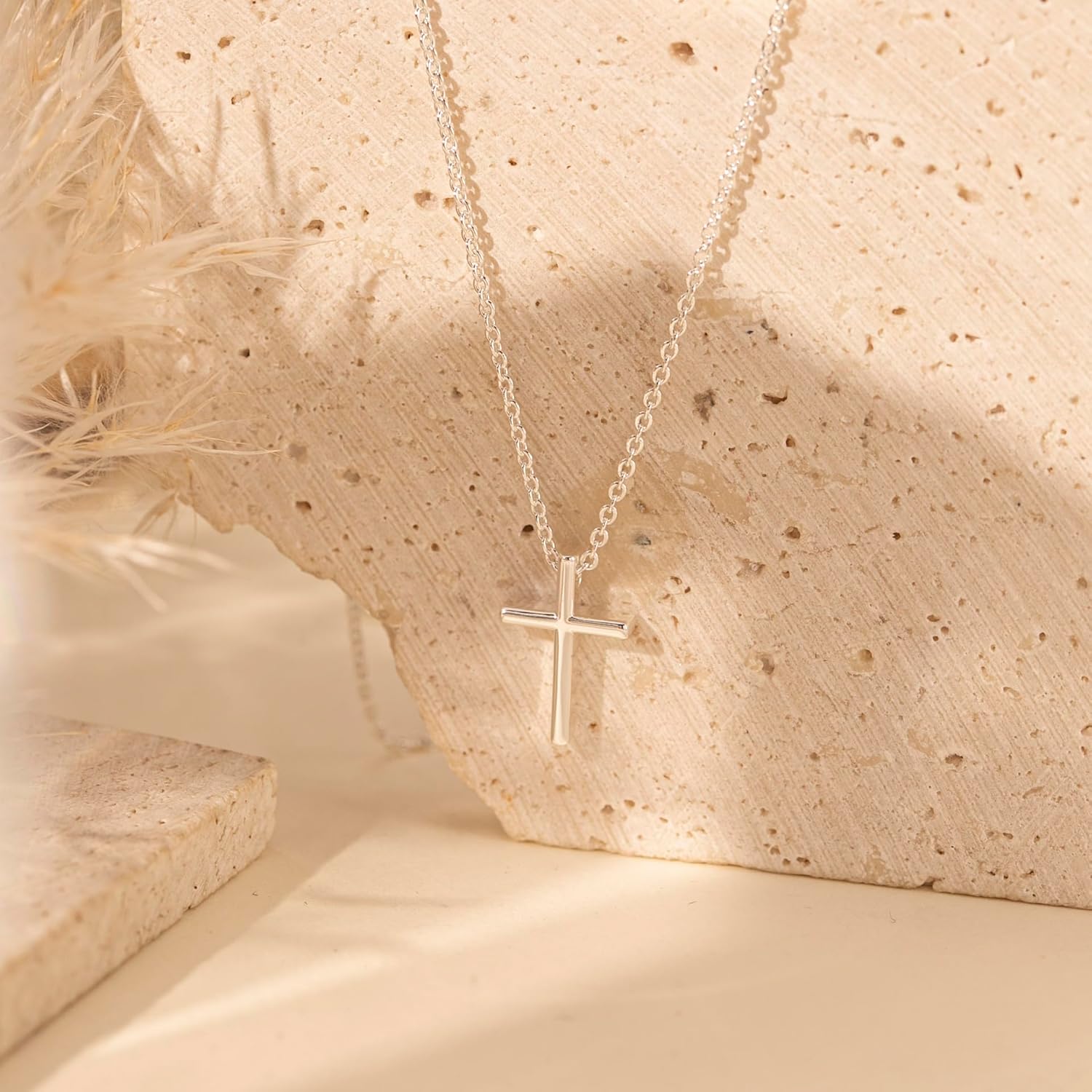 Cross Necklace for Women, Dainty 14K Gold Plated Cross Pendant Necklace Small Cross Choker Cute Gold Necklaces for Women Trendy Cute Baptism Religious Faith Jewelry Teen Gifts
