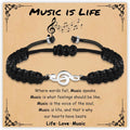 SmileBelle Music Gifts for Women and Men, Guitar Bracelet Teacher Appreciation Gifts Black and White Graduation Bracelets as Marching Band Jewelry for Choir Student Musical Lovers