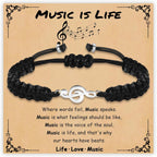 SmileBelle Music Gifts for Women and Men, Guitar Bracelet Teacher Appreciation Gifts Black and White Graduation Bracelets as Marching Band Jewelry for Choir Student Musical Lovers