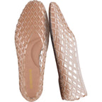 Cushionaire Siesta Modern Lattice Ballet Flats For Women, Comfortable Slip On Pointed Toe Womens Jelly Shoes