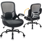 Big And Tall 400Lbs Heavy Duty Office Chair, 5" Thickened Seat Ergonomic Desk Chair With Adjustable Armrests, Home Office Computer Chairs For Long Hours Mesh Executive Chair(Black)