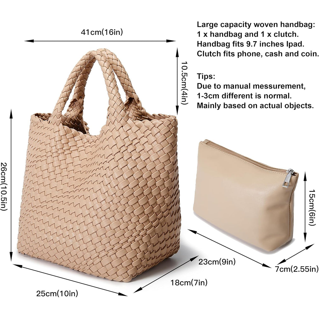 Vegan Leather Purses For Women, Handmade Purses And Handbags Summer Beach Travel Tote Shoulder Bag | Woven