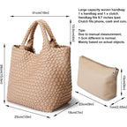Vegan Leather Purses For Women, Handmade Purses And Handbags Summer Beach Travel Tote Shoulder Bag | Woven