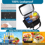 Tactical Lunch Box Cooler Bag - Expandable Insulated Lunch Bag For Men Daily - Large Lunchbox For Adults Work Shifts Outdoor Trips Black 16L