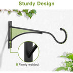 11 Inch 2 Pack Heavy Duty Plant Hangers Outdoor, Metal Plant Brackets For Hanging Baskets, Plant Wall Hooks For Bird Feeders, Wind Chimes & Lanterns, Premium Metal Hooks Matte Black, 30Lbs Capacity