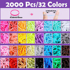 Auroray 32 Colors Small Hair Rubber Bands With 16 Styling Tools, 2000 Pcs Elastic Girl Baby Hair Ties, Mini Bands With Elastic Cutter, Hair Accessories Xmas Stuff For Girls Baby Toddlers Kids