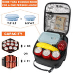 Lunch Bag For Men Women Adults Small For Office Work Picnic - Reusable Portable Lunchbag, Black