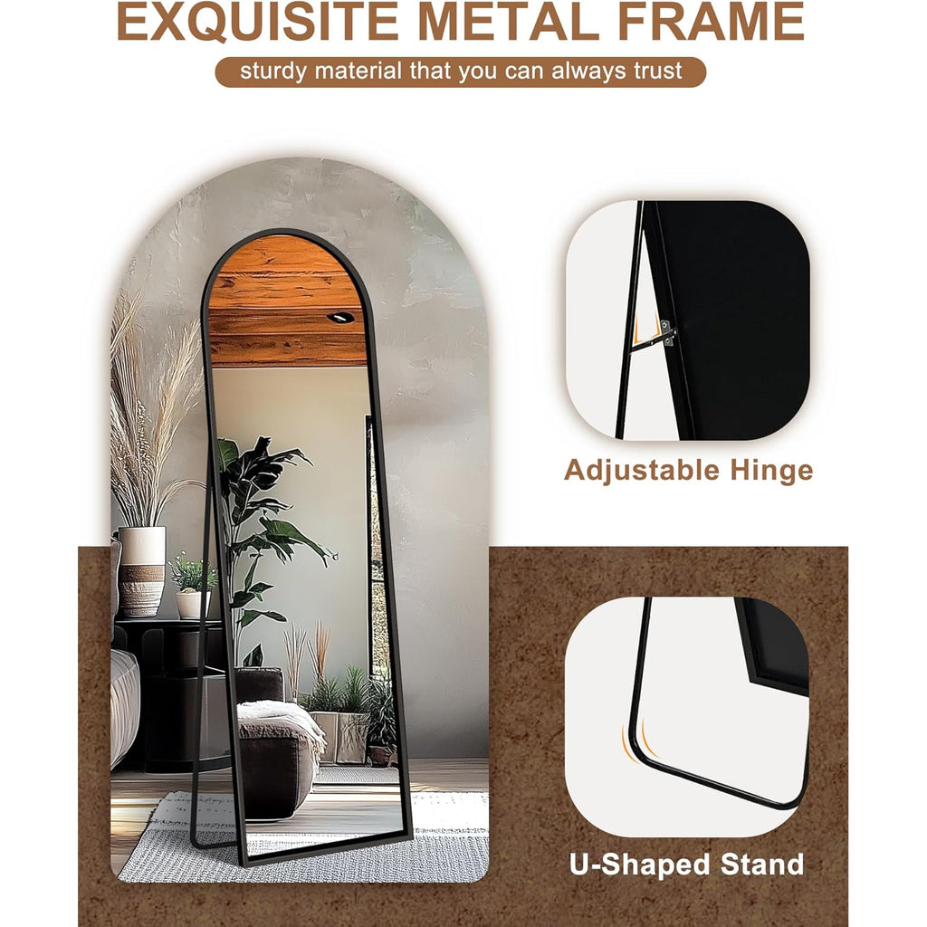 Delma Arched Mirror Full Length,Standing Mirror Full Body,Large Floor with Stand for Wall Entryway Door Bedroom Bathroom Living Room