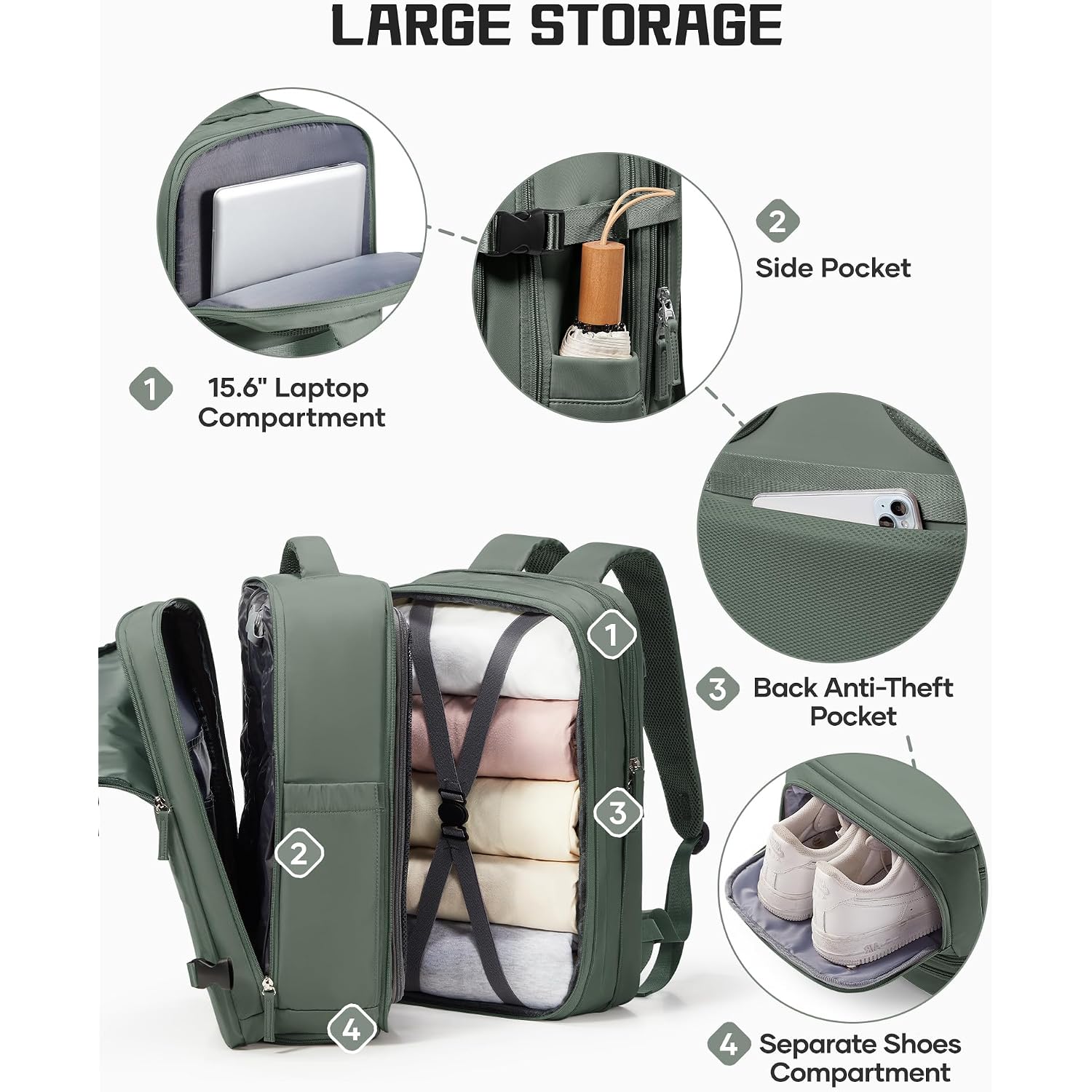 Wepadre Vacuum Backpack Travel With Pump Travel Backpack With Vacuum System Expandable Vacpack Compression Backpacks For Travel Easy Vac Pack Carry On Luggage