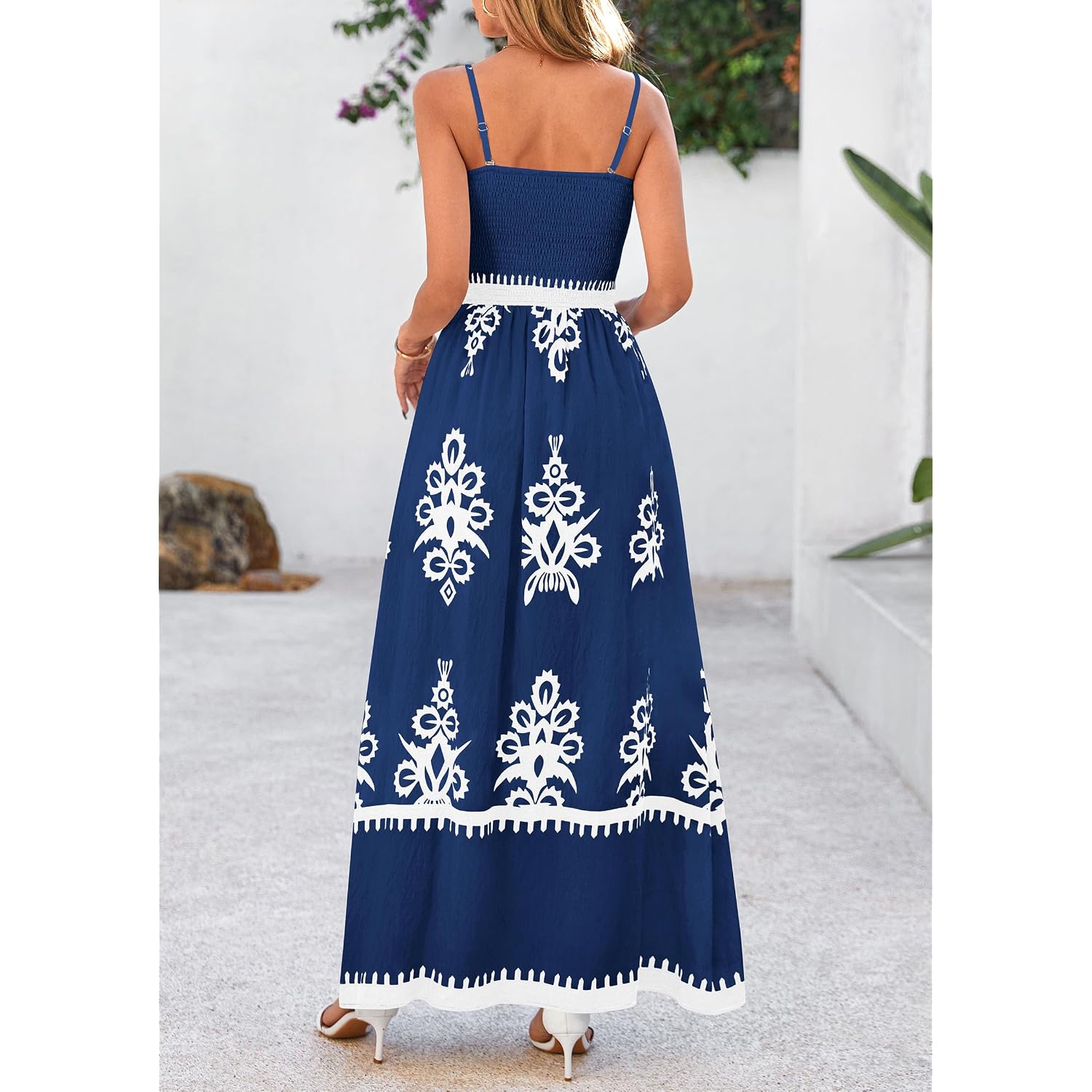 Prettygarden Summer Dress For Women 2026 Floral Sundress Spaghetti Strap Flowy Beach Vacation Boho Maxi Dresses