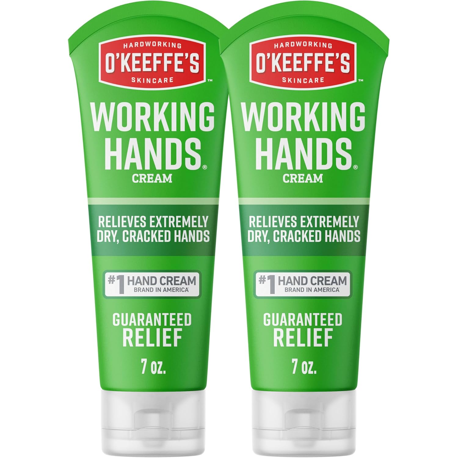 O'Keeffe's Working Hands Hand Cream for Extreme Dryness - 7 oz Tube (2 Pack) - Repairing Skincare for Cracked, Dry Hands