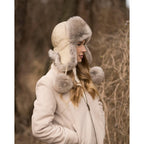 Futrzane Aviator Hat - Winter Trapper Hats for Women - Warm Russian Bomber Hat