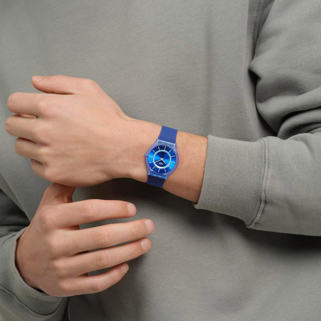 Swatch Skin Classic Biosourced Unisex Watch Casual Polymer Blue Quartz Waterproof Jammy Grape Dream
