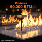 Bali Outdoors 42 Inch Propane Fire Pit Patio | Outdoor Fire Pit Table Large Black Firepits For Outside Rectangular
