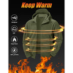 Men'S Military Tactical Sport Warm Fleece Hooded Outdoor Adventure Jacket Coats