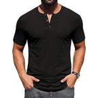 Sailwind Mens Muscle Henley Shirts Lightweight Workout T-Shirt Gym Tee Athletic Short Sleeve With Button