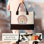 THEBUSSA Teacher Appreciation Gifts - Embroidery Teacher Gifts for Women - Graduation, Retirement, Birthday Tote Bag