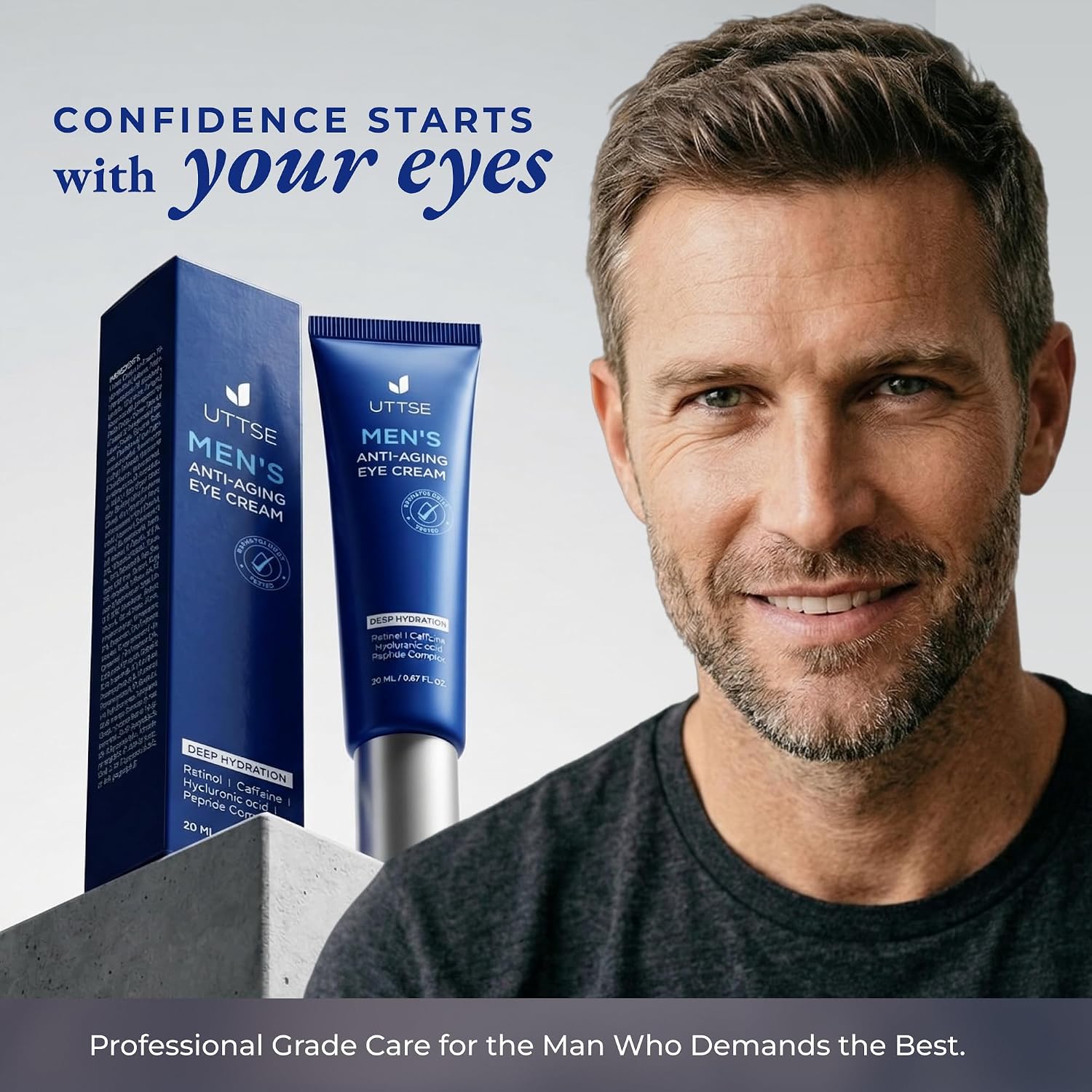 Men’S Anti Aging Eye Cream: With Caffeine, Retinol And Peptides – Eye Cream For Dark Circles, Puffiness & Wrinkles – Under Eye Cream Moisturizer For Men, Made In Korea