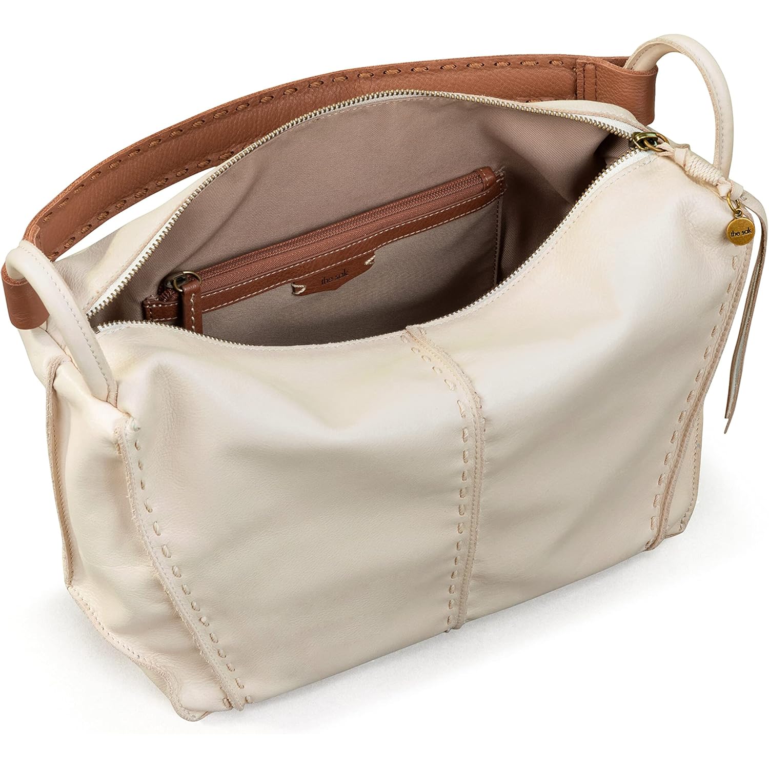 The Sak Los Feliz Hobo Purse - Premium Large Leather Women's Handbag for Everyday & Travel - Durable Purse With Zipper Pocket