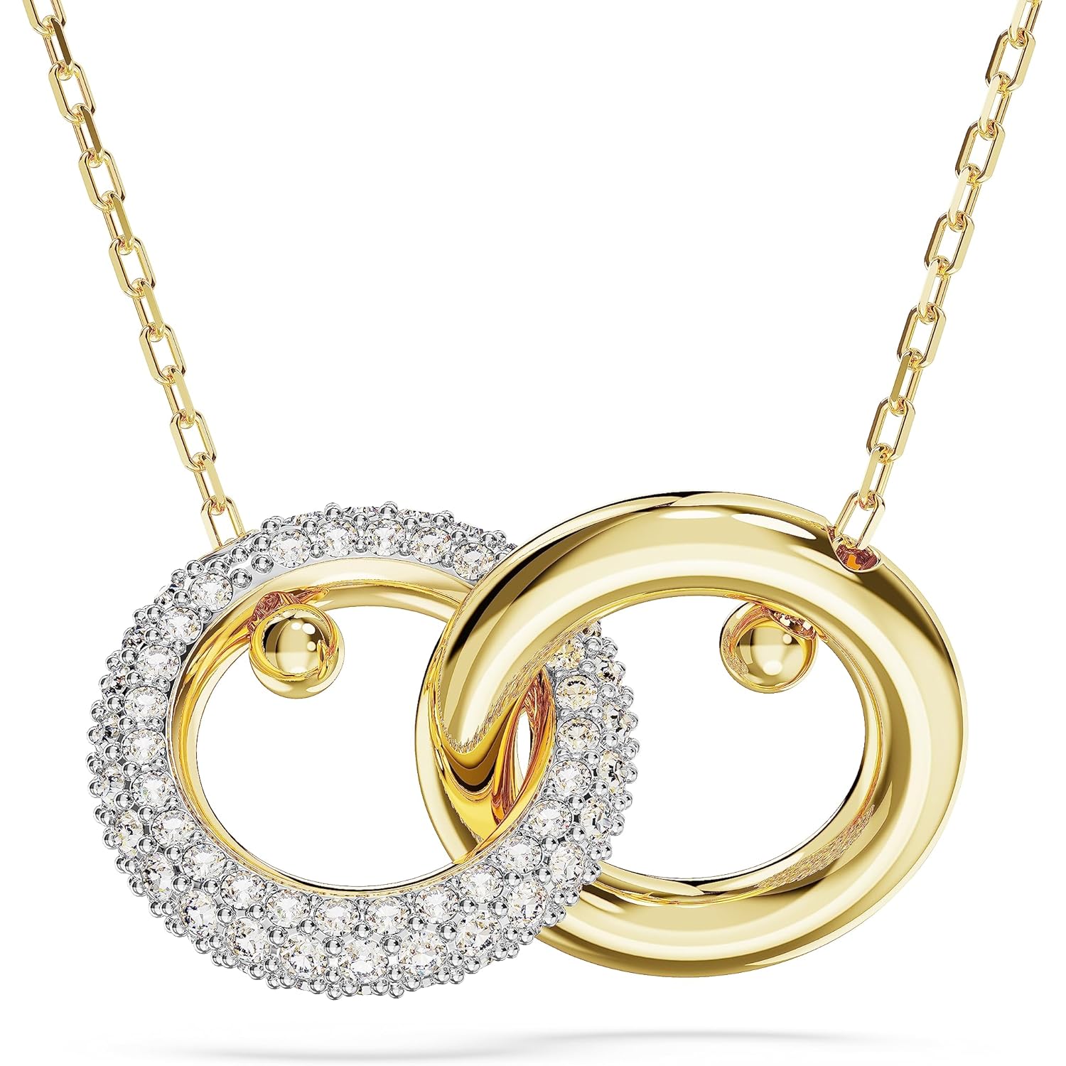 Swarovski Dextera Pendant Necklace with Interlocking Loop and Clear Crystals