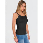 Tank Top for Womens Summer 2026 Scoop Neck Sleeveless Ribbed Knit Workout Basic Tees Slim Fitted Cami Shirts