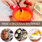 2 Sets Microwave Egg Cooker,1 Minute Fast Egg Hamburg Omelet Maker Kitchen Cooking Tool(Red And Clear)