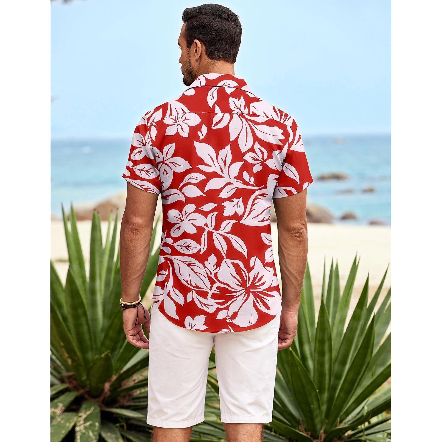 Coofandy Mens Hawaiian Shirt Short Sleeve Button Down Shirts Tropical Summer Beach Shirts Casual Floral Aloha Shirts