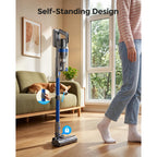 Cordless Vacuum Cleaner, 50Kpa 60Mins Self-Standing Stick Vacuum Cordless With Anti-Tangle Brush,Touch Screen,Lightweight & Portable,Vacuum Cleaners For Home,Pet Hair,Carpet, Hard Floor Blue