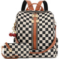 Small Backpack Purse For Women Checkered Back Pack Purses Ladies Backpack Handbags With Cherry Pendant Work Travel